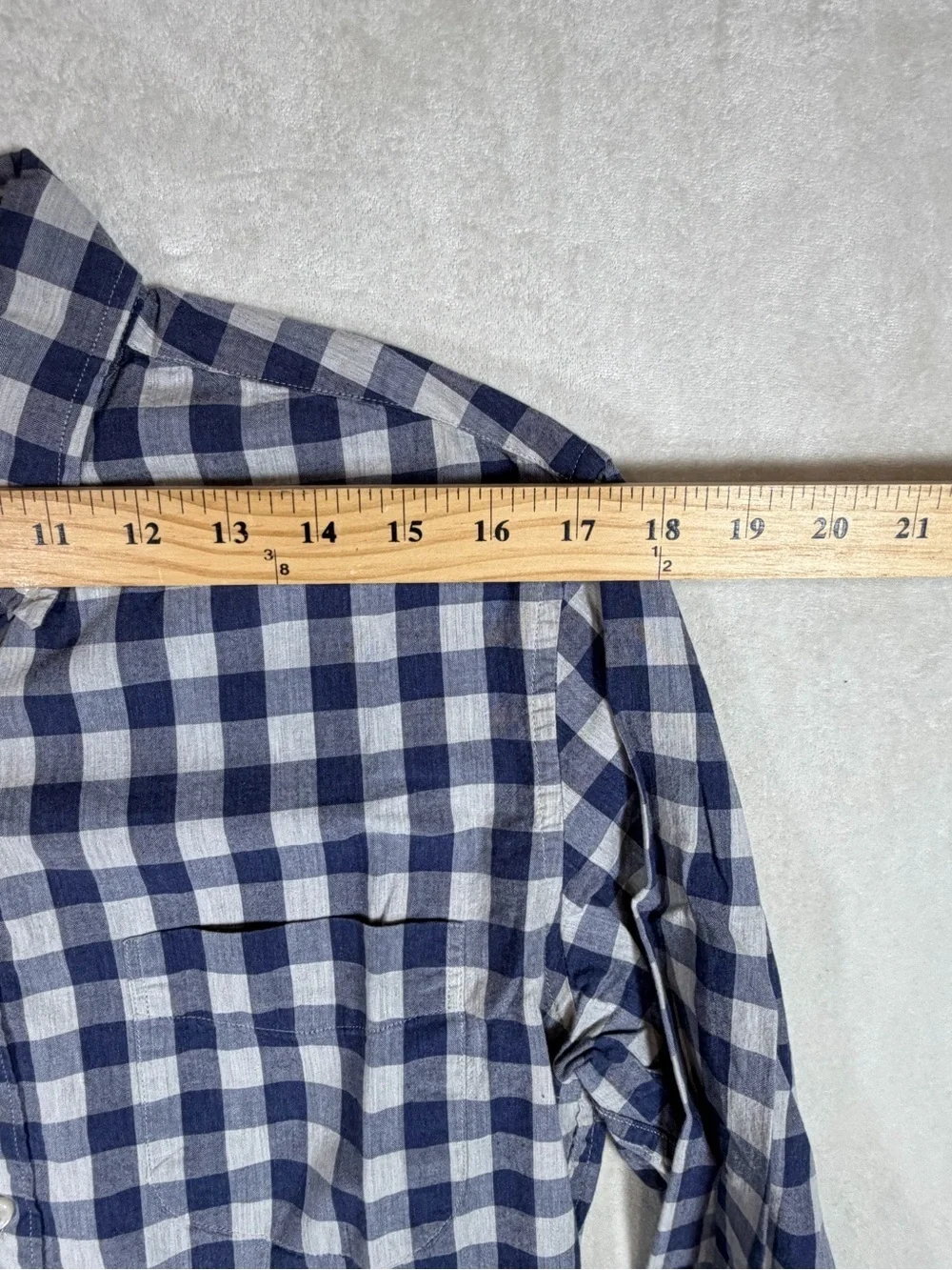J. Crew Small Slim Fit Navy and White Gingham Button-Down Oxford Shirt